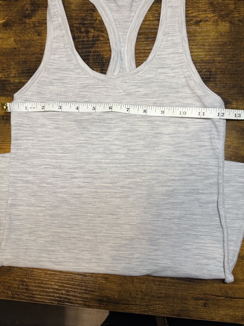 Lululemon Cool Racerback Long Tank Top Light Gray Stripe Estimated Size 6 - Picture 4 of 4